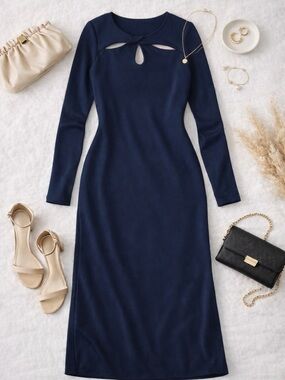 Old Navy Neck Keyhole Midi Dress. NWT